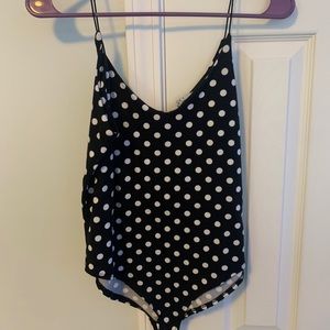 Black polkadot bodysuit